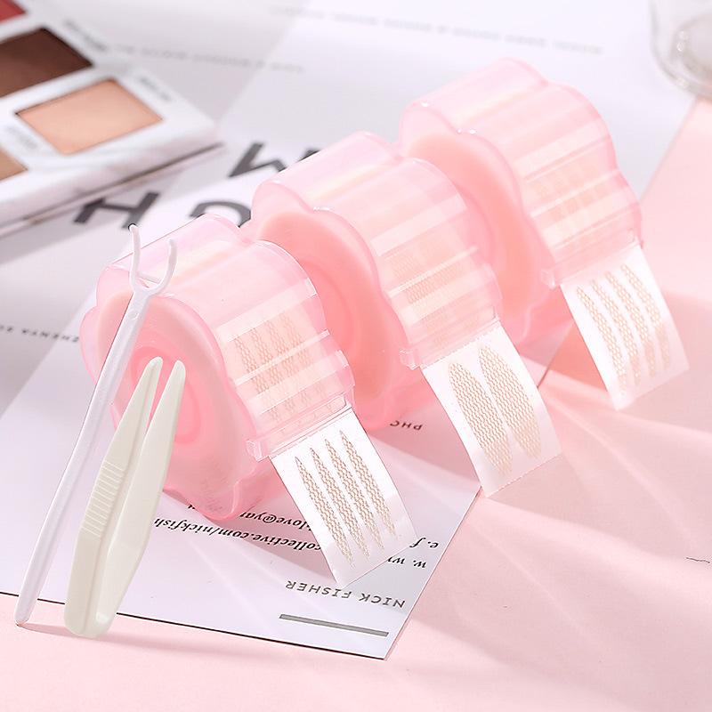 Plum blossom type roll double eyelid stickers lace mesh gauze free glue double eyelid stickers