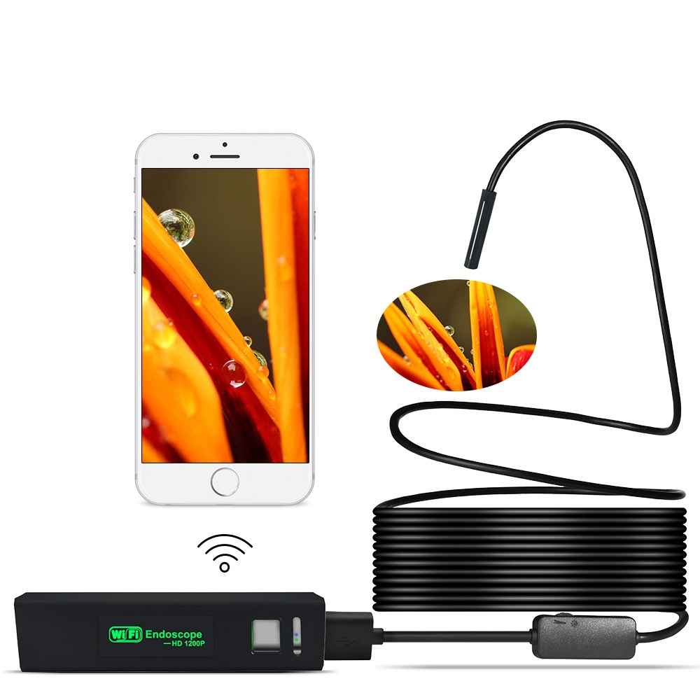 YPC110 жесткий бороскоп Инспекционная камера 1200P HD и поддержкой Wi-Fi камера-эндоскоп для устройств Android или IOS