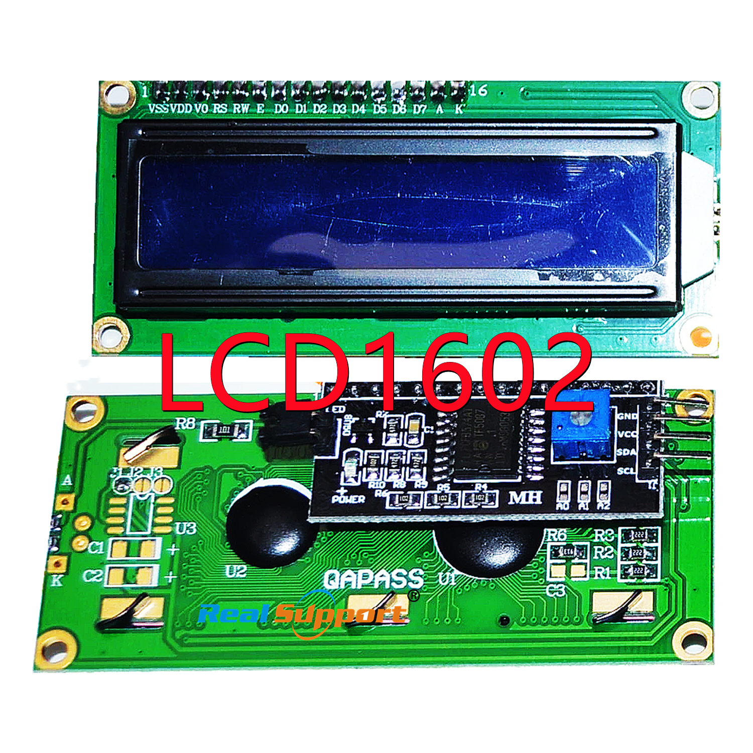 Адаптер для ЖК-дисплея с синей подсветкой IIC/I2C + LCD 1602 LCD1602