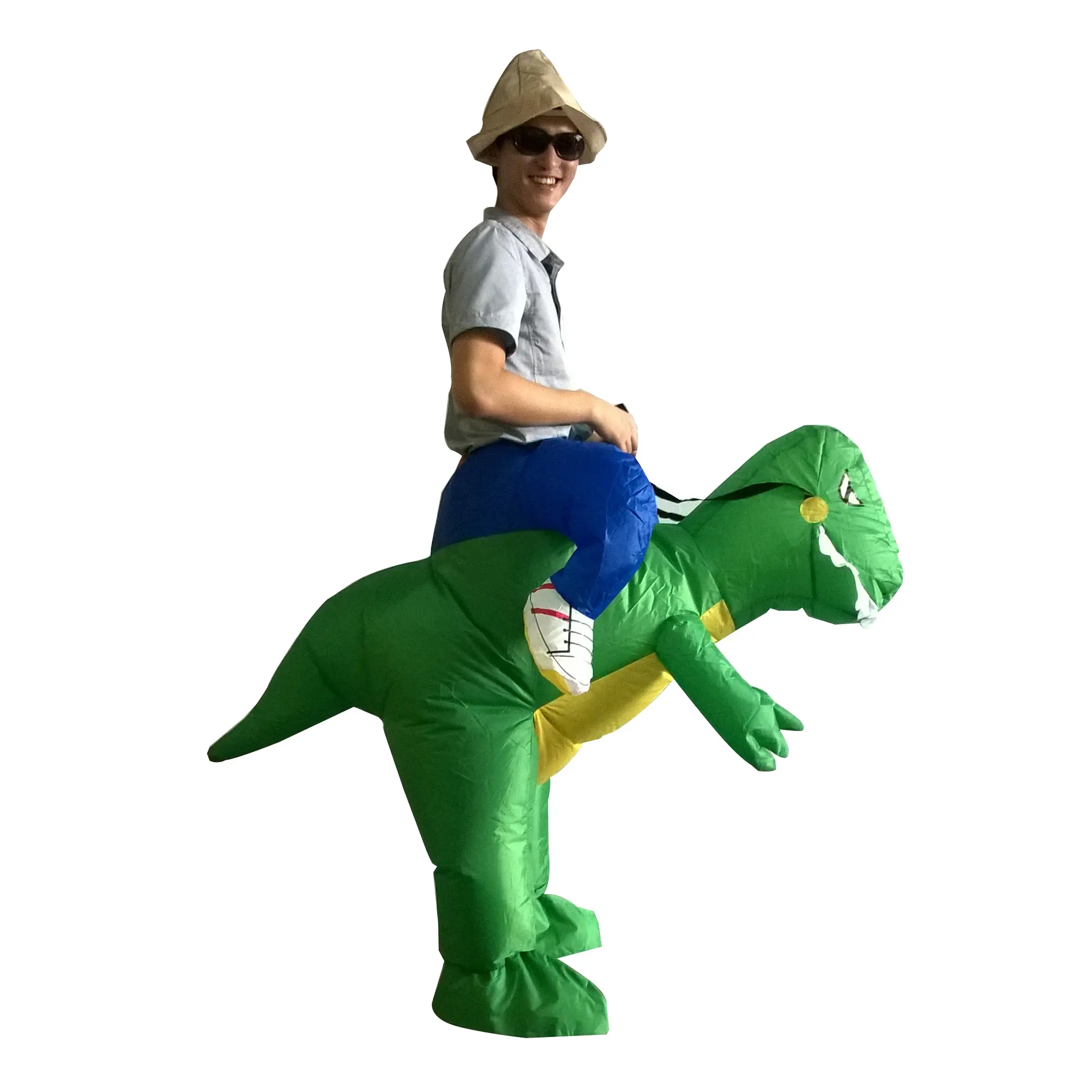 4 Color Adult Unisex Funny Halloween Party Walking Dinosaur Costumes Inflatable Ride on Dinosaur Costumes