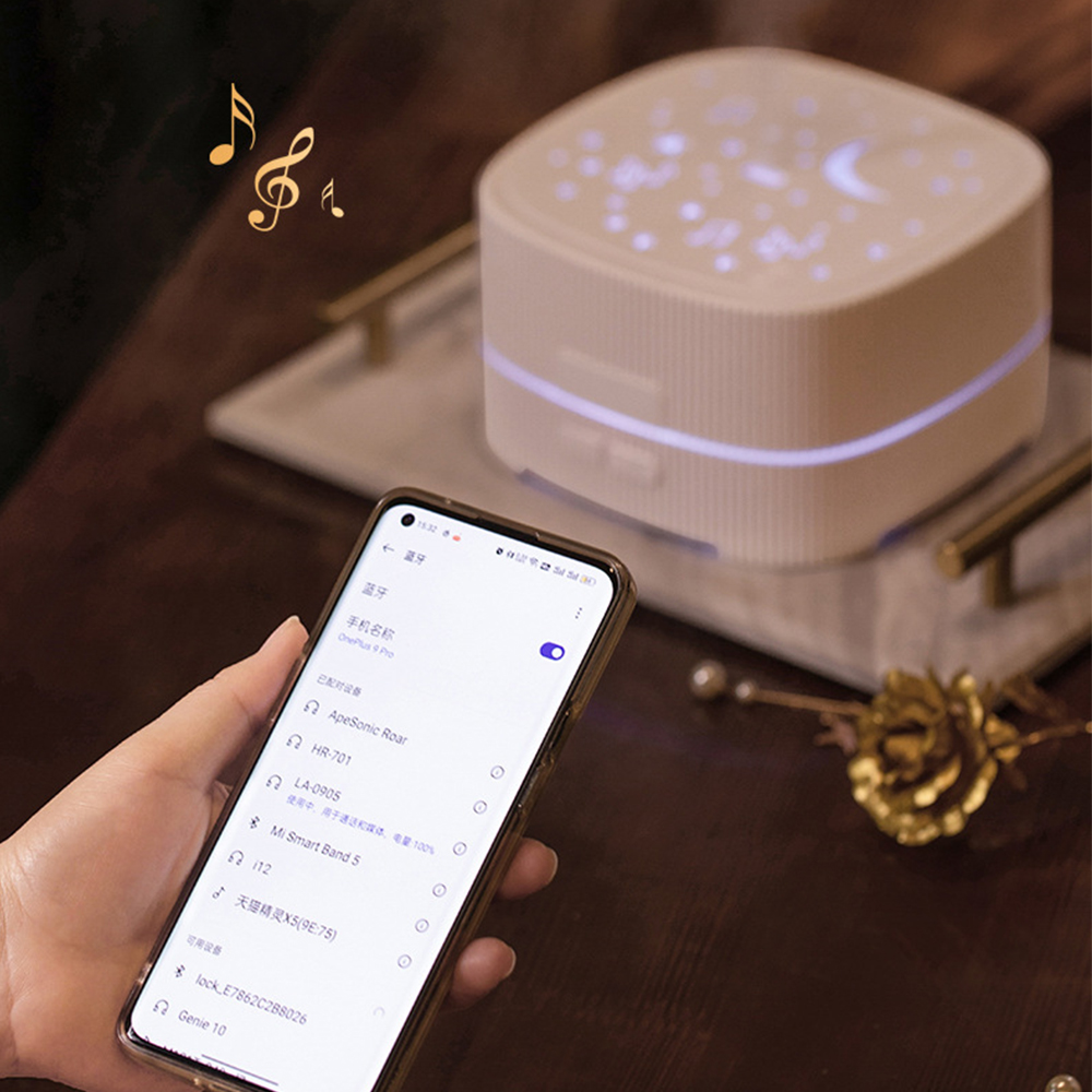 Музыкальный диффузор, Bluetooth-динамик, увлажнитель с дистанционным управлением, ультразвуковой диффузор эфирных ароматических масел, домашний увлажнитель