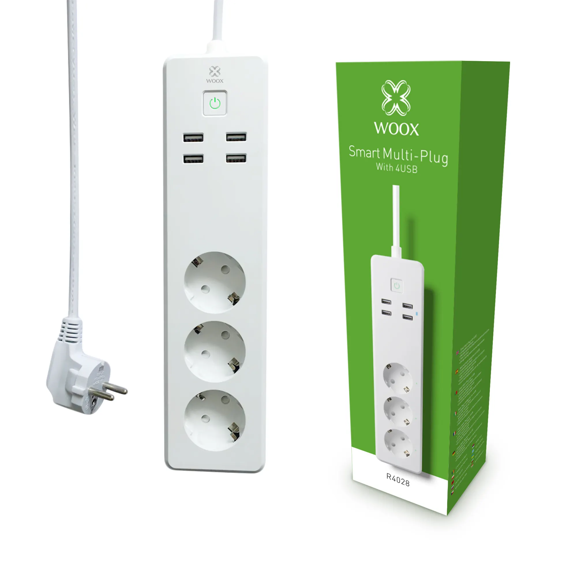 WOOX Tuya Socket Smart Wifi App Remote Control Smart Energy Saving Socket 3 Outlet And 4 Usb Port