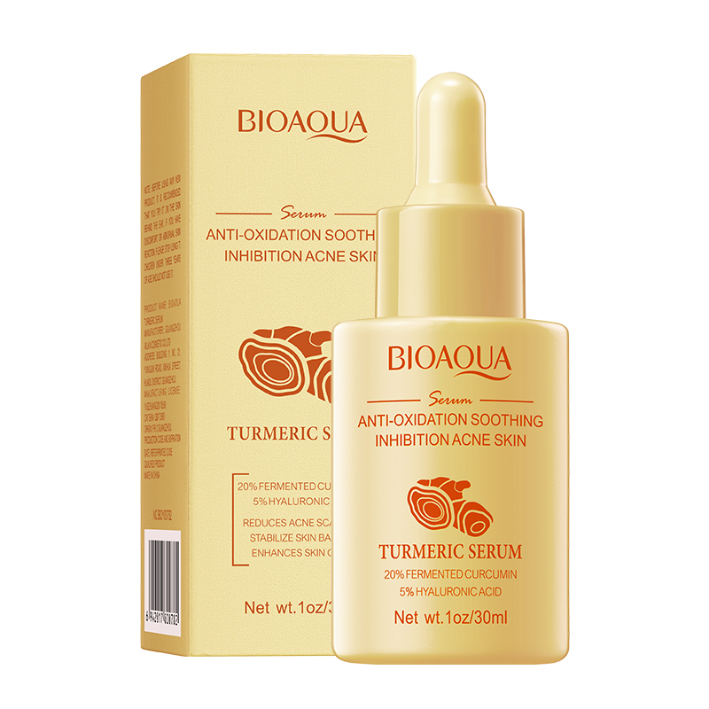 BIOAOUA Turmeric Extract Acne Treatment Serum Pimple Removing Brighten Faded Dark Spot Removal Pigment Skin Face Serum