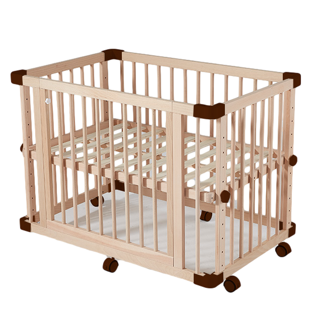 French Style Elegant Portable Baby Bed Environmental kids bedroom furniture Wooden Baby Crib