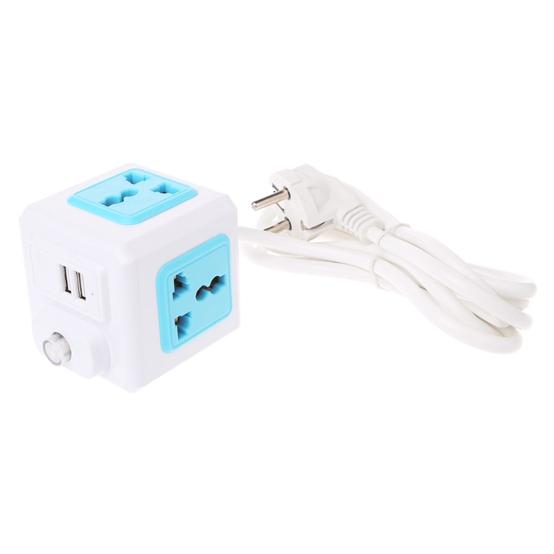 Квадратная конструкция мульти-розетка 2USB вилка настенное зарядное устройство куб плата питания розетка