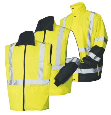 EN20471 новый дизайн Hi-vis безопасность 4 в 1 водонепроницаемая ветрозащитная куртка теплая высокое качество
