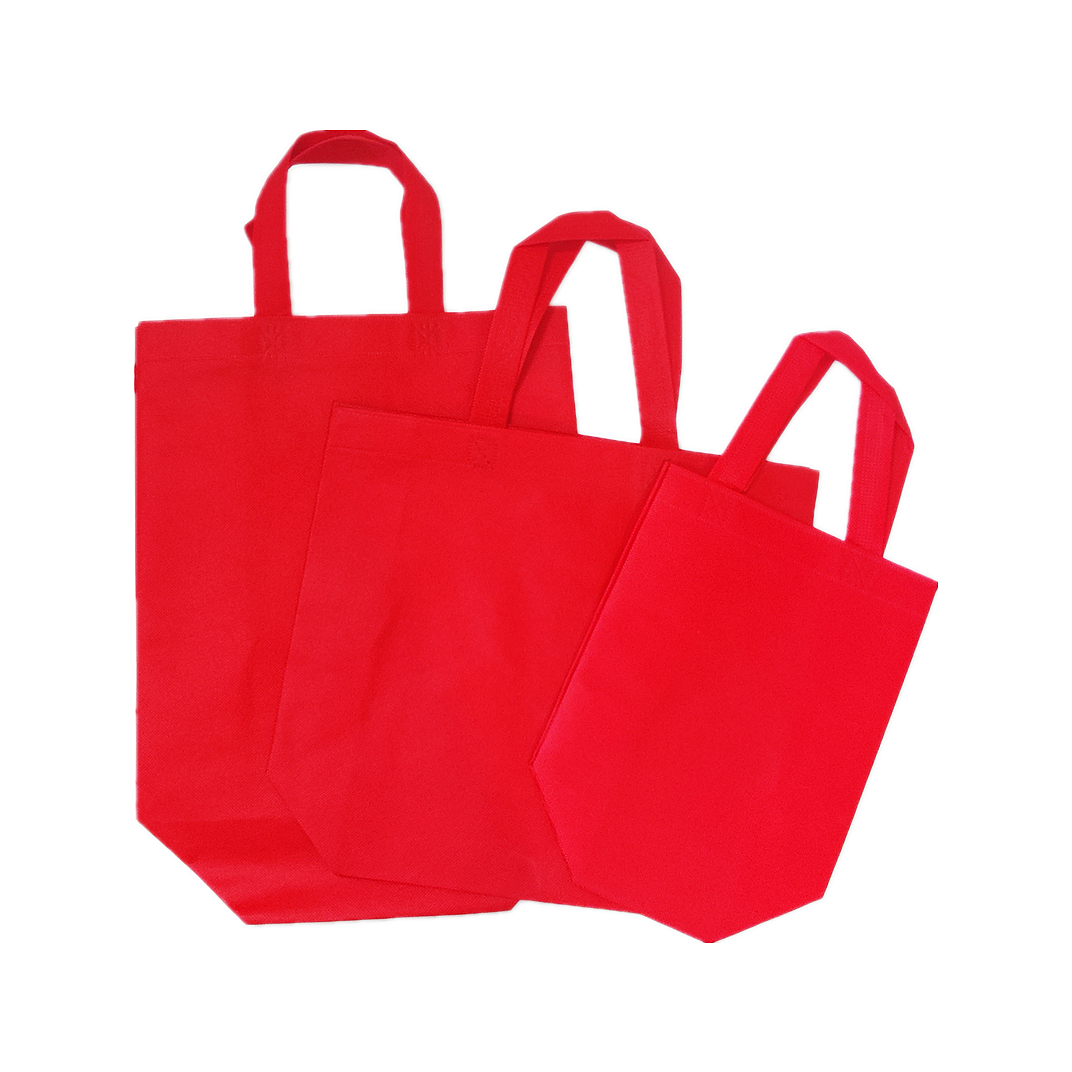 Eco friendly reuseable recycle handle non-woven tote bags for shopping gift shoes wine custom print color customized poch logo