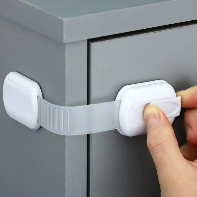 Biumart Baby Safety Lock For Kids Safety Protection Children Cabinet Locks Latch Drawers Adjustable Strap Cabinet Locks