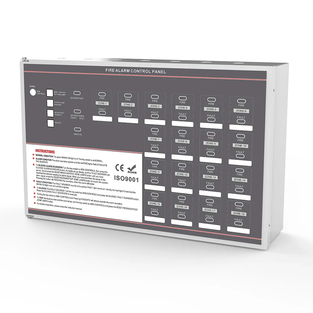 Fire Alarm Control Panel High Quality 2-18 Zones Conventional Fire Alarm System Control Panel