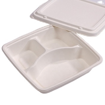 PTPACK Sugarcane pulp biodegradable disposable plate pulp molded paper plate paper bowls and dishes cake plate tableware