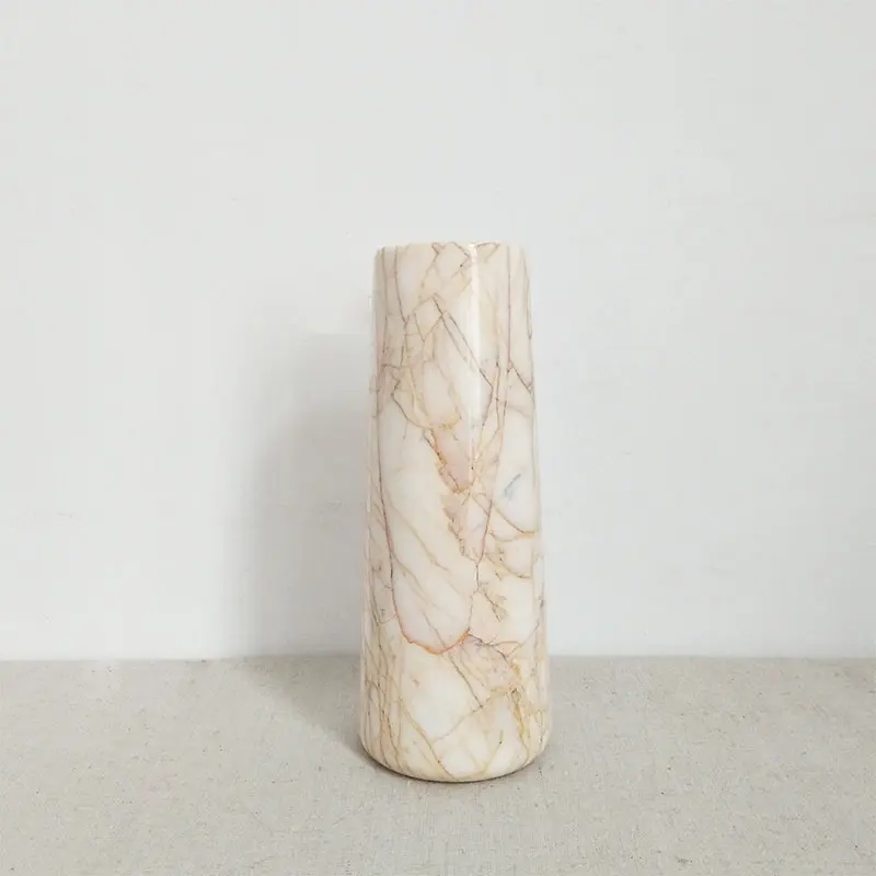 Цветочный горшок из натурального камня, полированная мраморная ваза для украшения дома