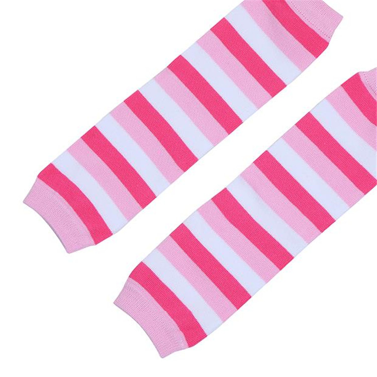 Stylish striped pink lovely baby girls leg warmer high elasticity knitted leg warmer