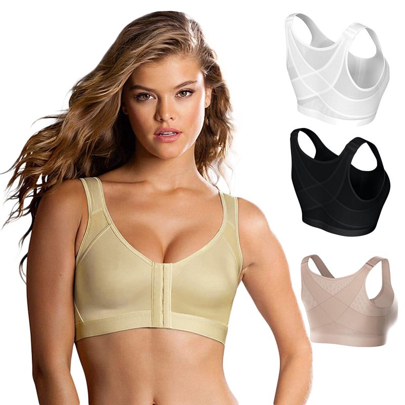 Adjustable Hooks Skin Corset Top Women Body Shaper Post Surgery Compression Push Up Bra