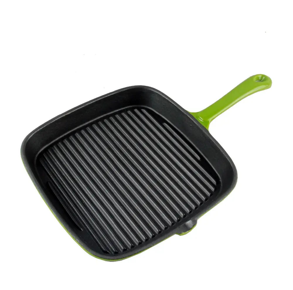 Wholesale Korean Kitchenware 12 Inch MIni Enamel Cast Iron Cookware Fry Grill Skillets Frying Pan Set