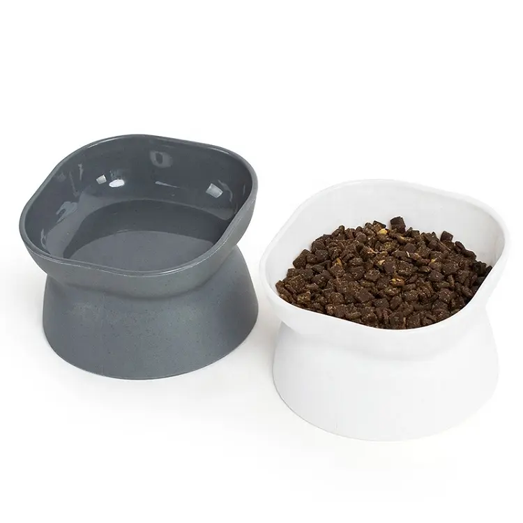 Pet morden bowl Eco-friendly white grey cat food bowl
