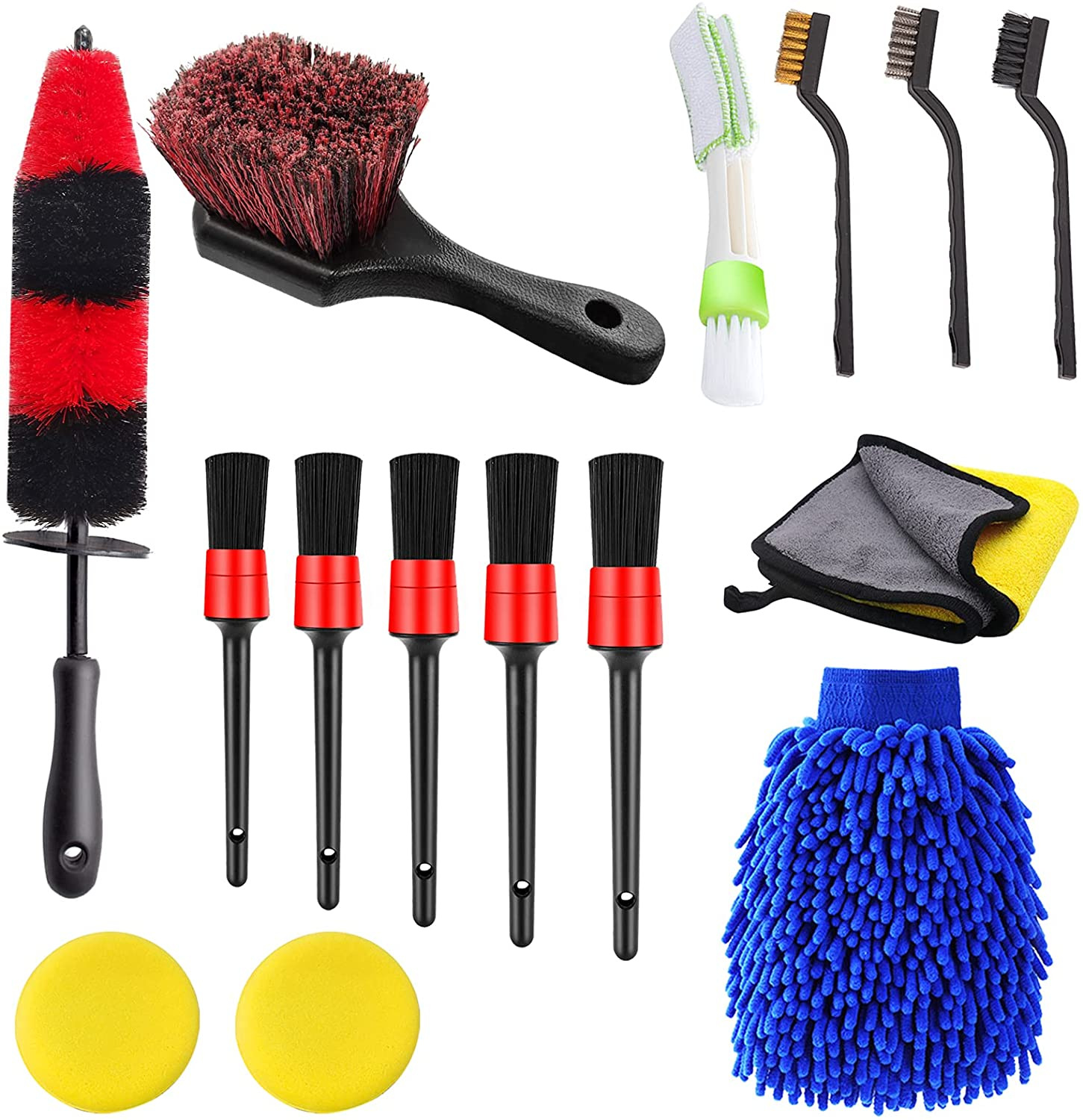 15PCS Detailing Brushes Cleaning brush set Includes Different Brushes Set For Car Wash