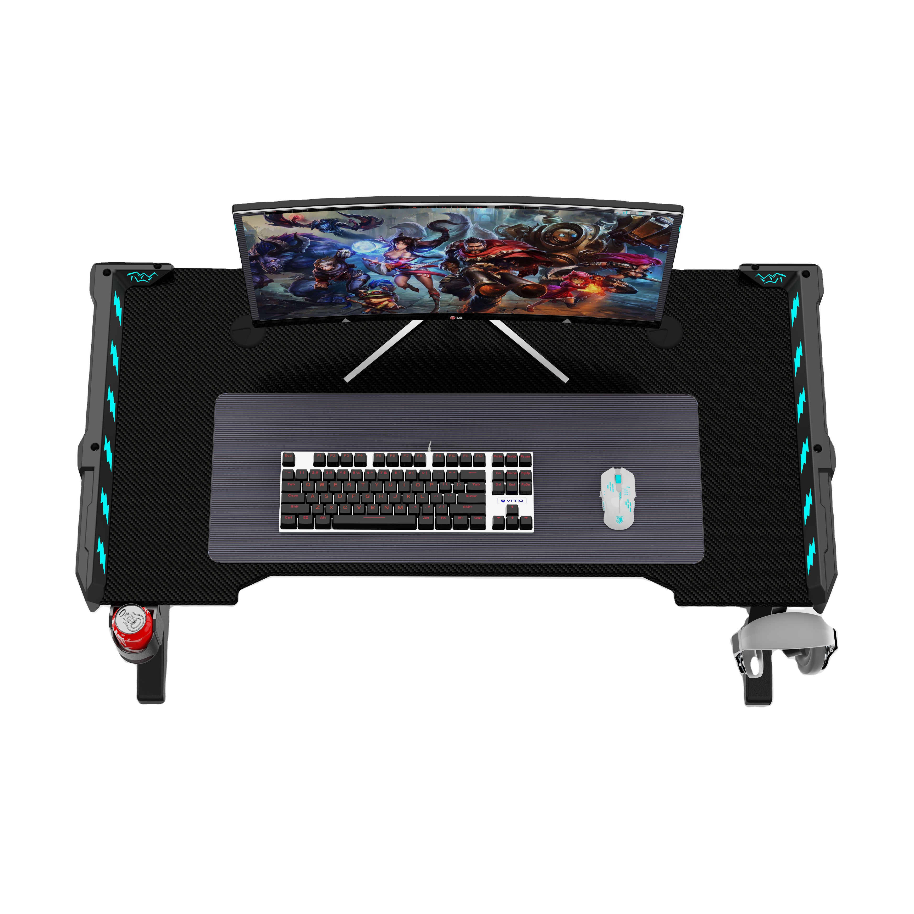 Игровой стол Bess с RGB E-sport, компьютерный стол со светодиодной подсветкой, настольный игровой стол, Интернет-бар, конкурентоспособный компьютерный стол