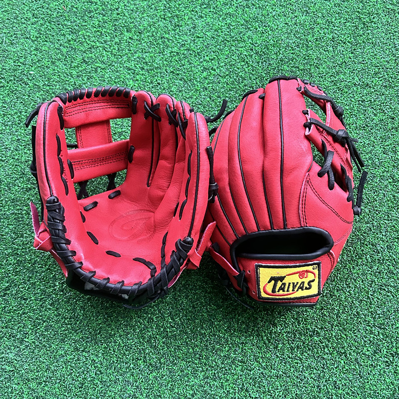 Baseball and softball Training gloves High Quality Pig Skin Wear Resistant and Durable Red Infield gloves 11.5 Inches