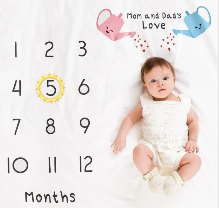 Cartoon Photo Background Cloth Boys and Girls Baby Photography Clothing Props Month Blanket