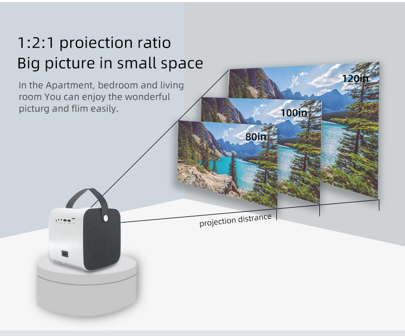 Wholesale Home Theater Portable Projector LCD Mini Cube 4K LED Lamp 1080P Video Projector for Outdoor