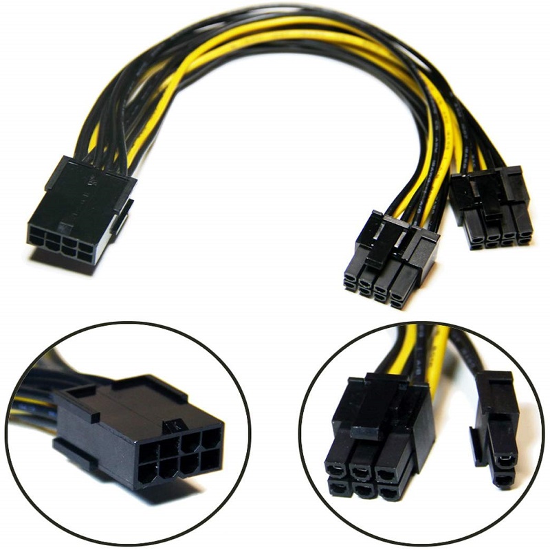 PCI-E PCI Express графическая видеокарта GPU 8 контактный разъем Dual 8Pin (6 + 2) Pin типа «папа» разветвитель питания кабель-удлинитель