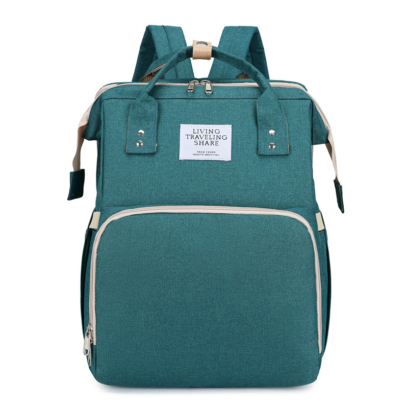 Waterproof recycle pink luxury mammy rucksack custom baby diaper bags bed backpack for mother with changing station organizer