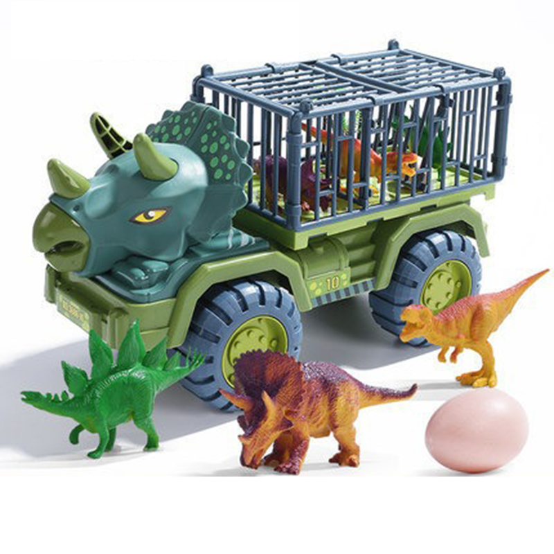 2021 Amazon Hot Selling Indoor Games Inertia Engineering Transport Dinosaur Truck for Children Boys