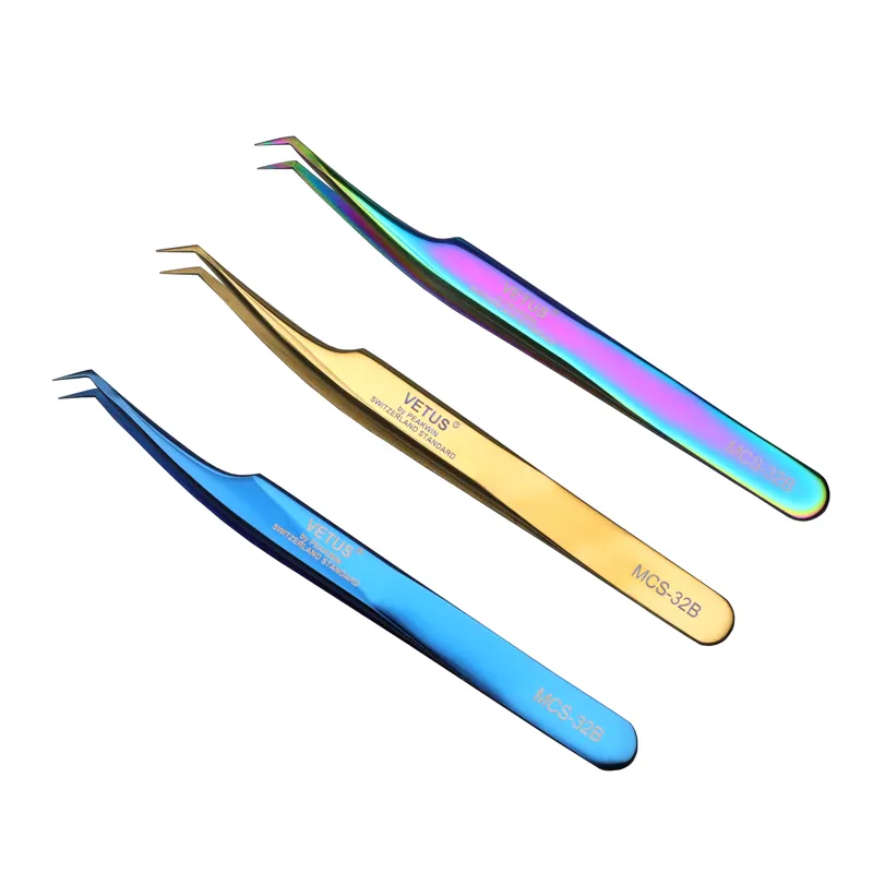 MCS-5B MCS-12 MCS-18 MCS-19 MCS-20 MCS-31B MCS-32B MCS-16-7B Custom Lash Tweezers VETUS Tool False Eyelash Applicator