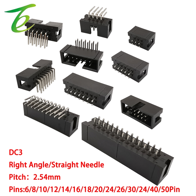 10 шт. DC3 6-50Pin гнездо разъема DC3 2,54 мм Pitch правый угол/игольчатым подшипником ISP Мужской Двойной Интервал IDC JTAG коробка головы
