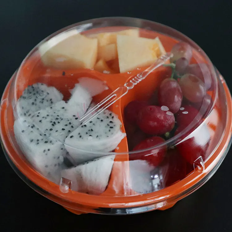 Food Grade Clear Packaging Transparent Plastic Take Away Fruit Salads Plastic Box With Cover