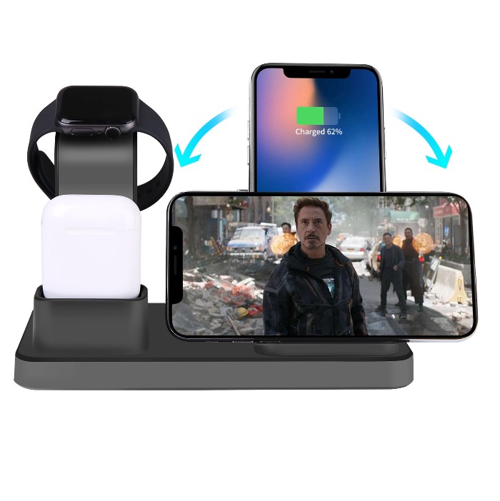Беспроводное зарядное устройство Qi для iPhone 12 Pro X XS 8 XR Samsung, быстрая зарядная станция, зарядное устройство для телефона