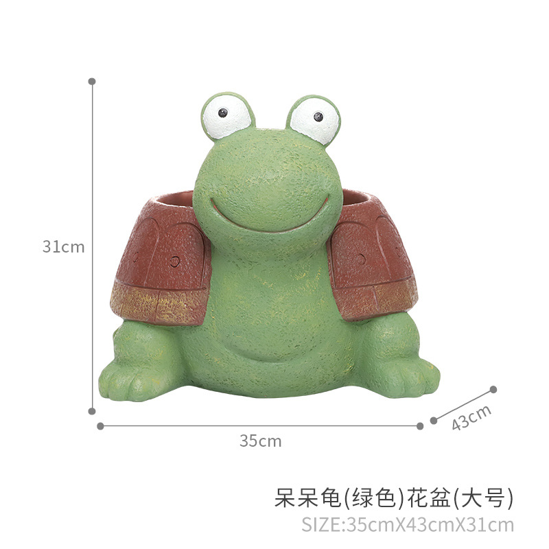 Cartoon animal turtle potted green plants succulent resin big flower pot decoration garden ornaments