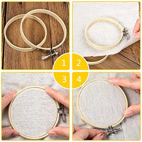 Round Wood Embroidery Hoop Bulk Wholesale Bamboo Circle Cross Stitch Hoop Ring