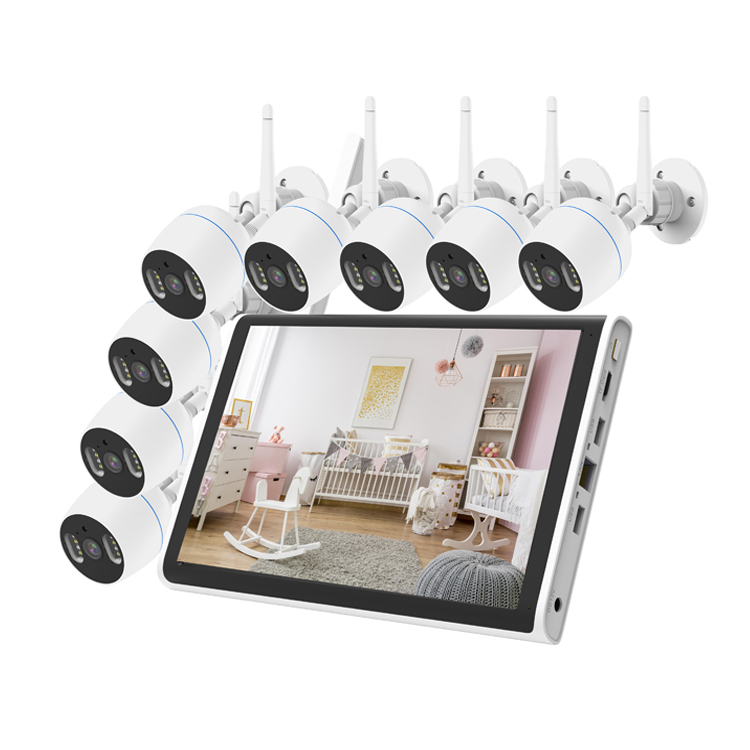 3MP 4CH CCTV комплект беспроводная камера с монитором Wi-Fi для домашней камеры видеонаблюдения IP камера видеонаблюдения IP системы