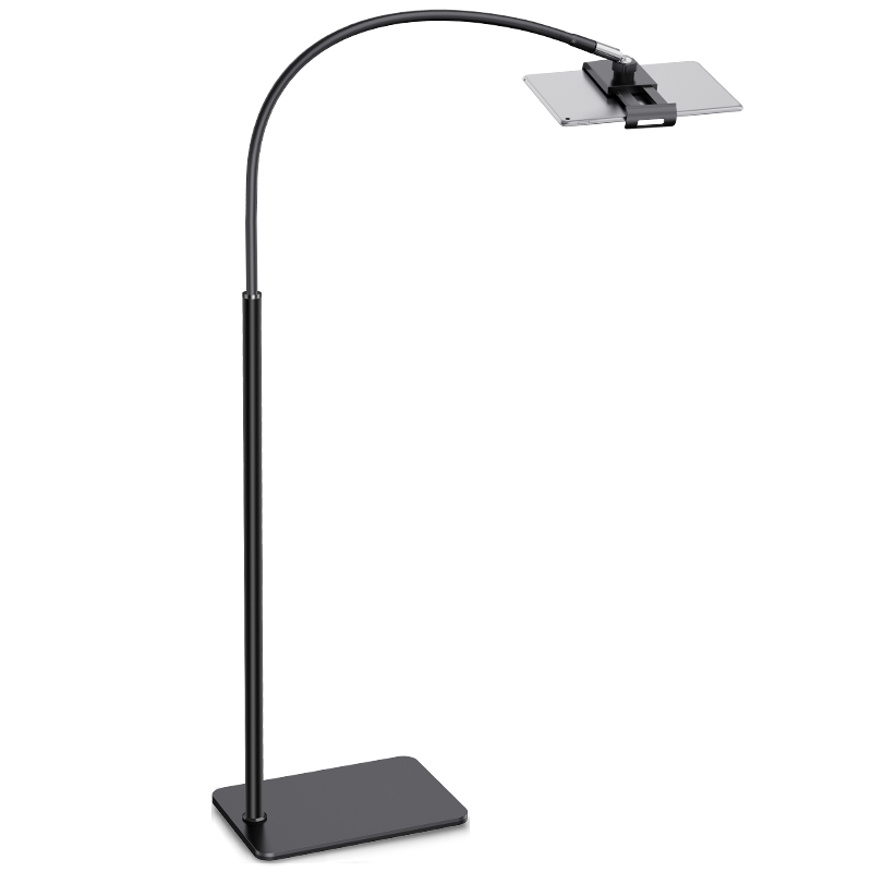 Tablet Floor Stand Gooseneck Height Adjustable Ipad Holder Stand Stable Base 360 Degree Rotating Tablet Mount for 3.5-13Inches