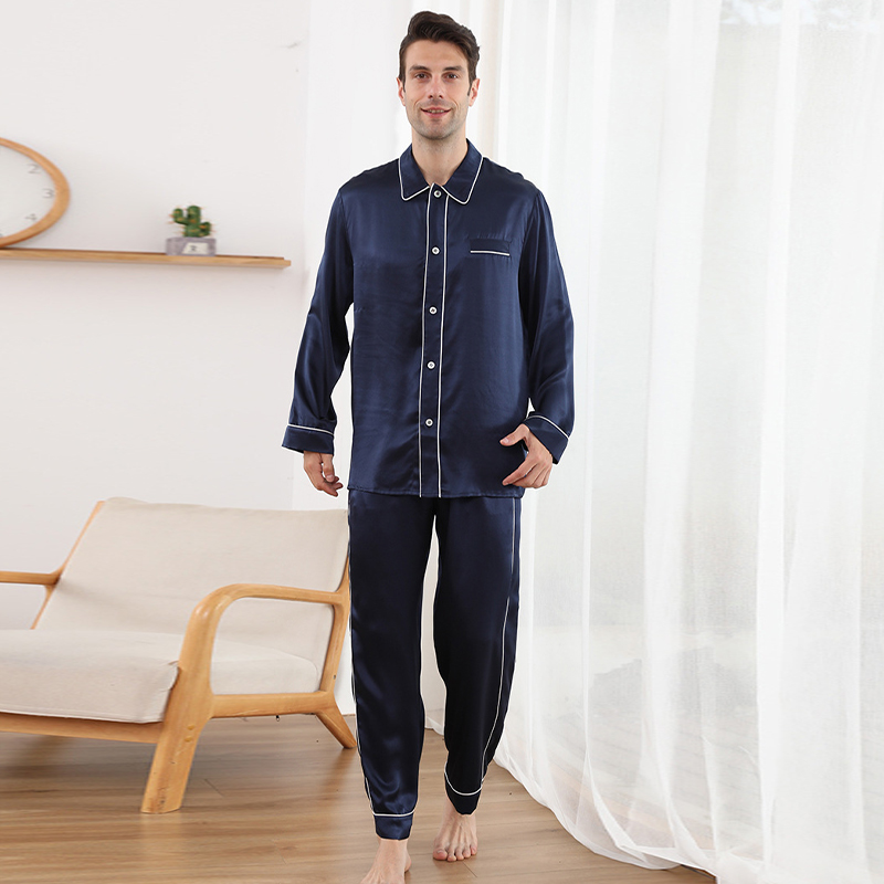 Plus size concise sleep pajamas luxury gift pajama silk set