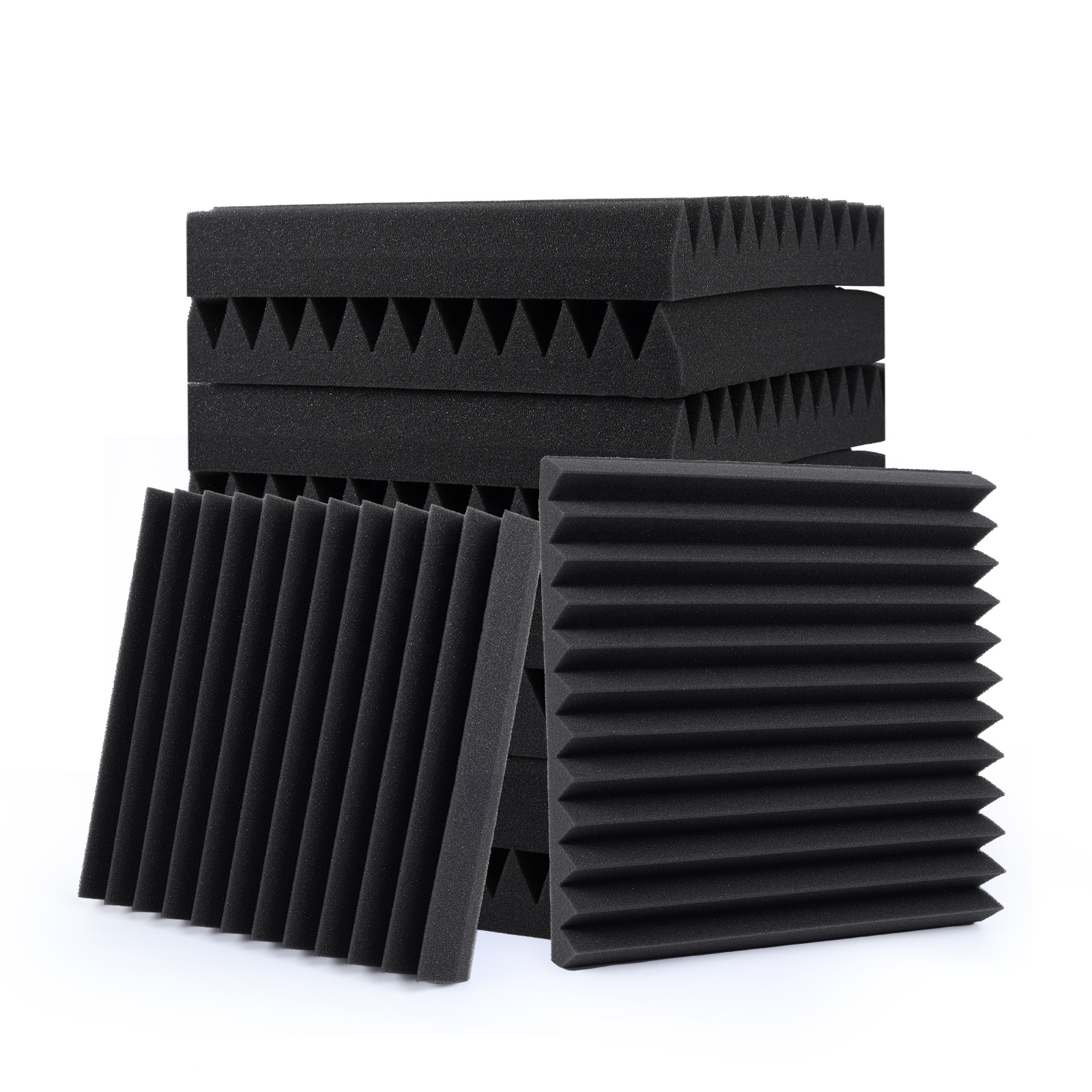 Акустические панели, 2X12X12 дюймов, студийные клиновые плитки, звукоизоляционные акустические панели из пеноматериала
