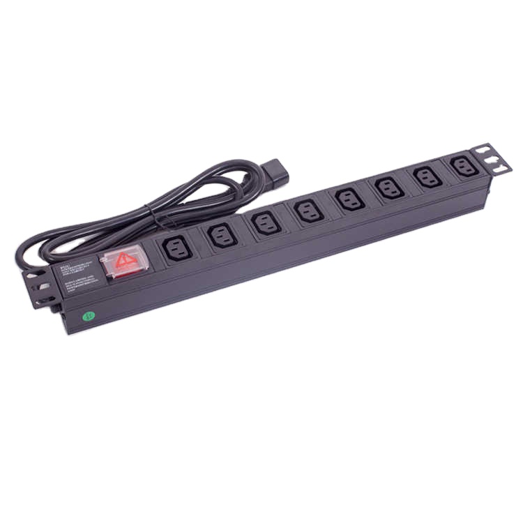 CE RoHS 19" 1U IEC PDU C13 8 Way with Switch for Data Center