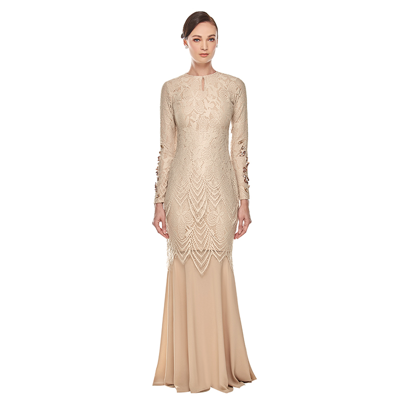 Современный дизайн, мусульманская одежда Baju Raya, модель осенней одежды, макси-платье, комплект из двух частей, мусульманская женская одежда Baju Kurung