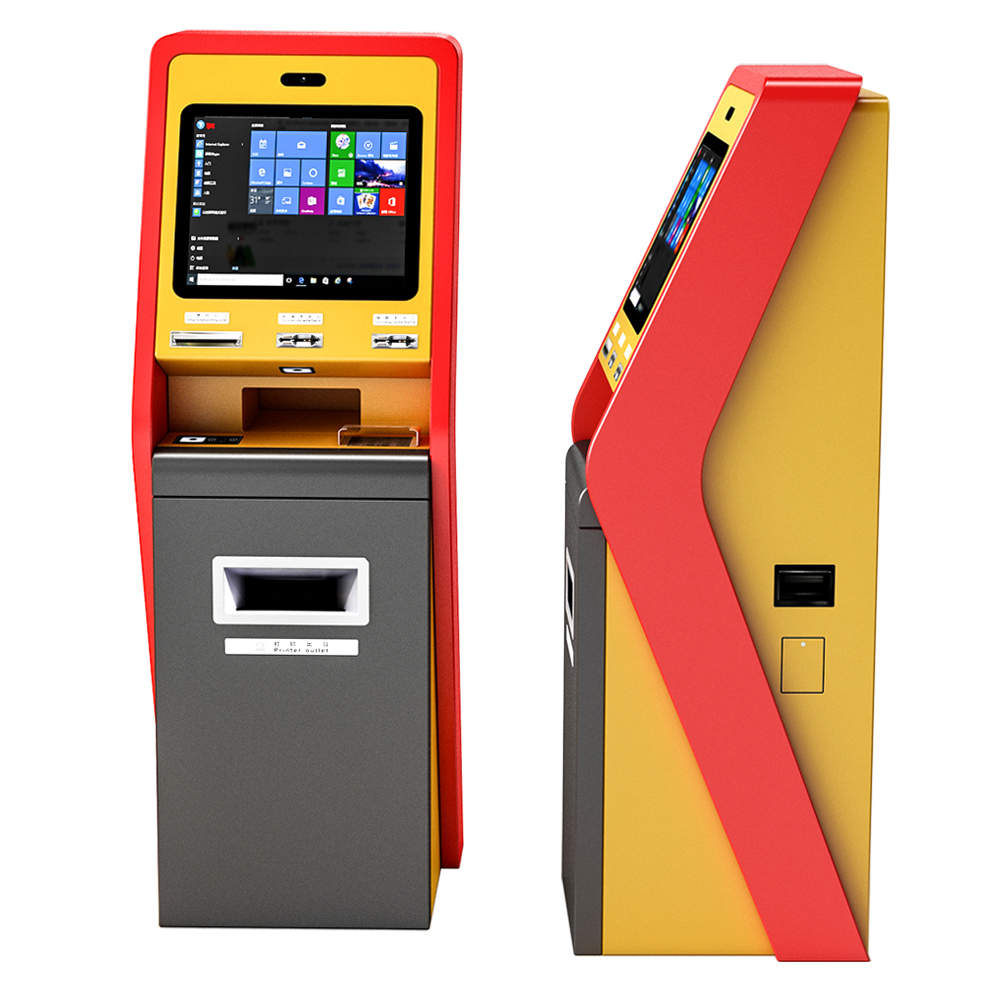 Cash Recycler QR Scanner Card Reader Cash And Coin Dispensing A4 Printer Touch Screen Self Service Payment Kiosk Atm Machine