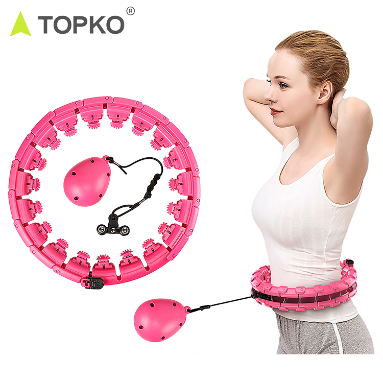 TOPKO Fitness Plastic Adjustable Detachable Smart Weigthes Hula Ring New Weighted Intelligen LCD Counting Digital Hoola Hoops