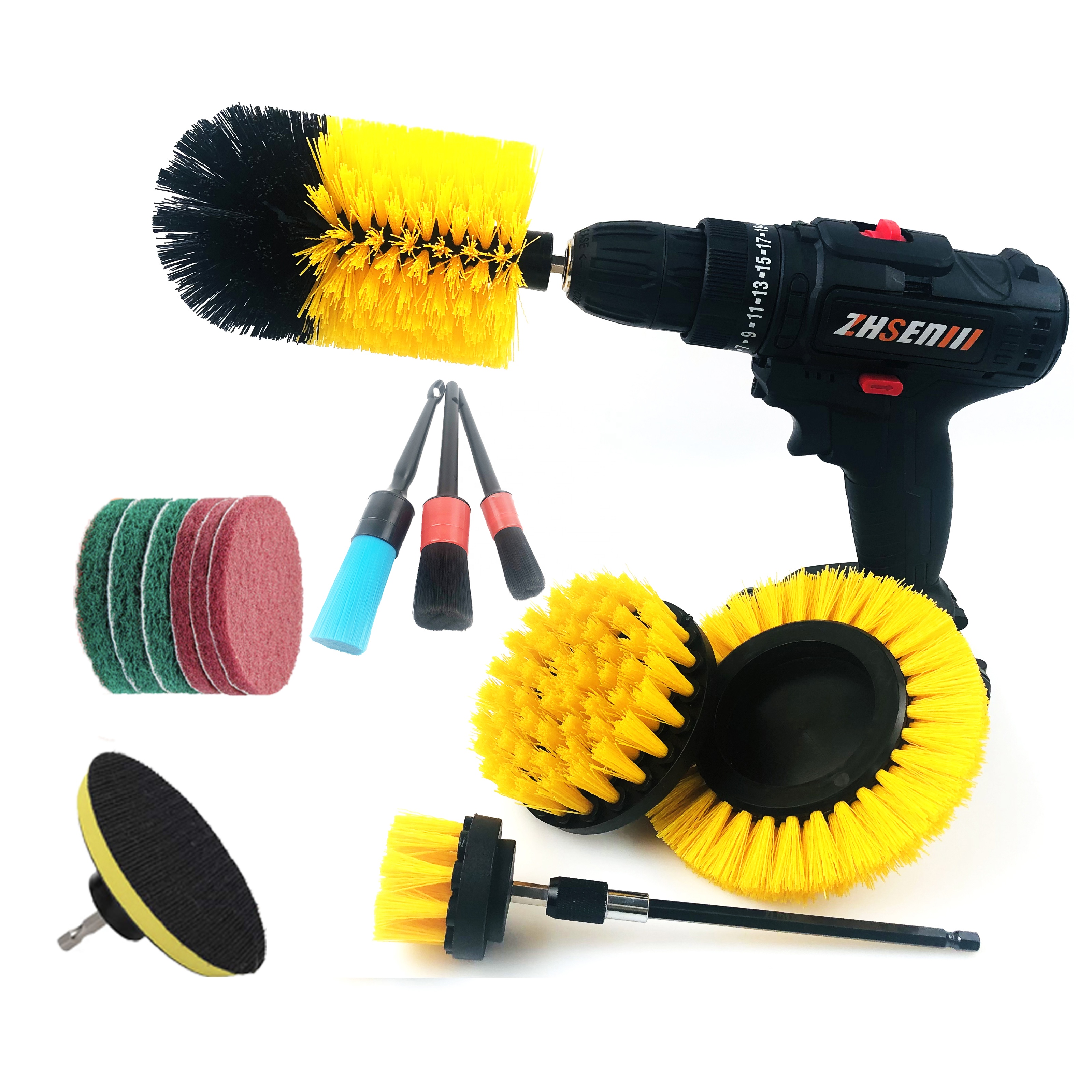 Electric Multifunctional Wheel Detailing Brush Car Wash Rotating Brush For Auto Cleaning