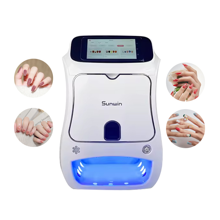 Commercial Portable Automatic Manicure DIY Nail Art Printer Ink Cartridge 3D Digital Nail Painting Machine With Dryer Uv Lamp