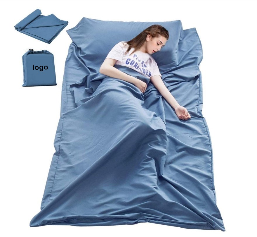 Woqi outdoor camping lightweight Mini sleeping bag travel/hotel 100% cotton fleece silk sleeping bag liner