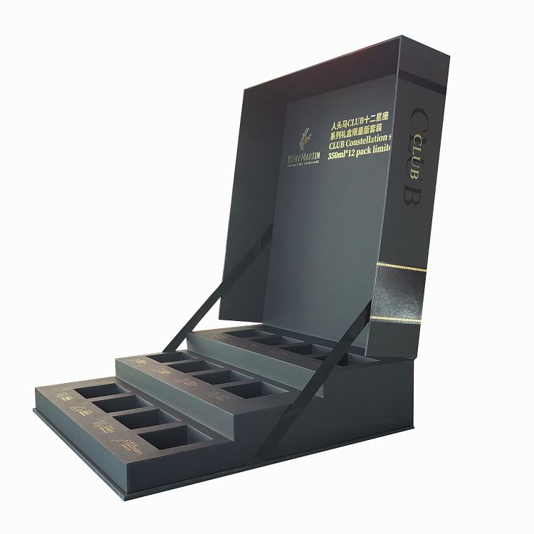 Customized printing premium exquisite design champagne set packaging box for wine bottle displaying box in Chinese factory