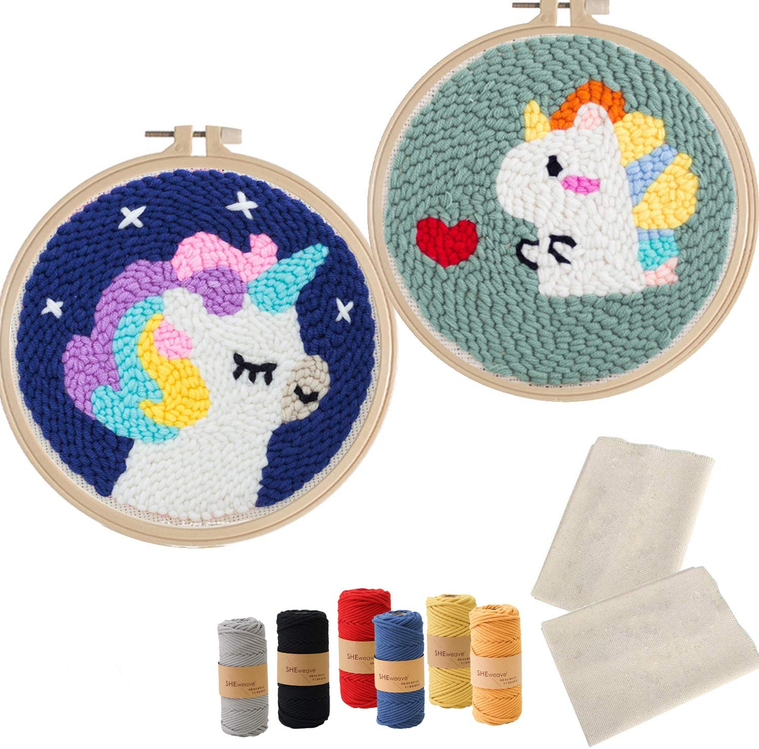 5 items Starter Needle Embroidery Kits Magic Embroidery Punch Needle Set Needles Punch DIY Craft Tool for Beginner