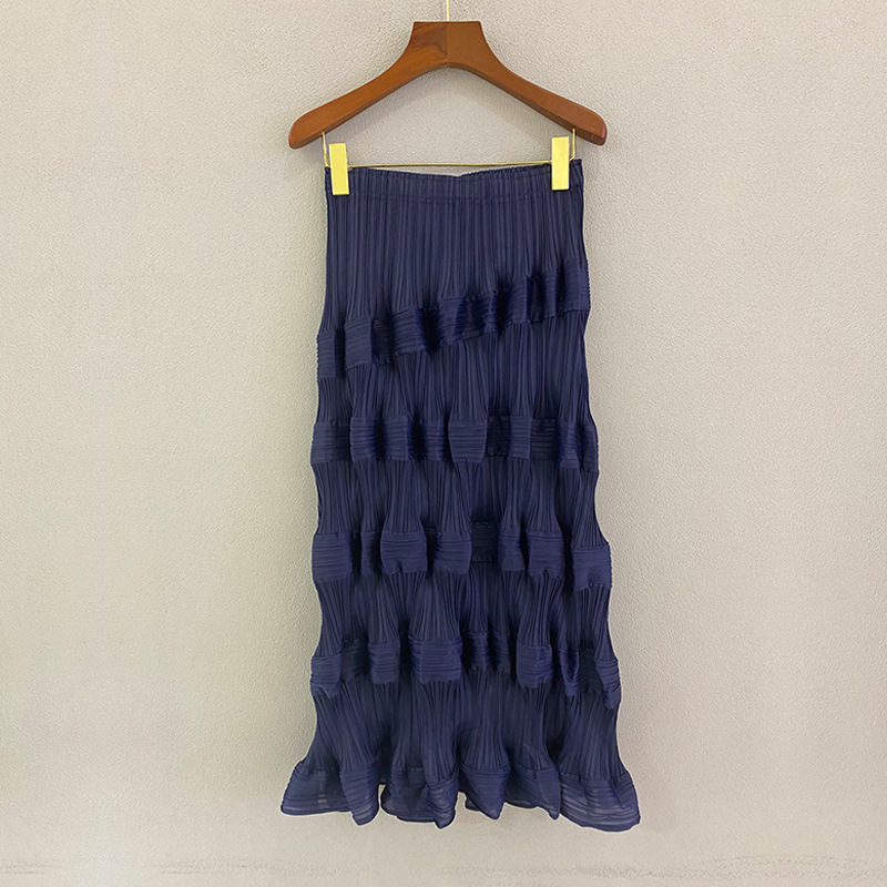 Pleated skirt Women's mid-length 2021 autumn new fashion high-waisted Miyake pleated skirt half-skirt