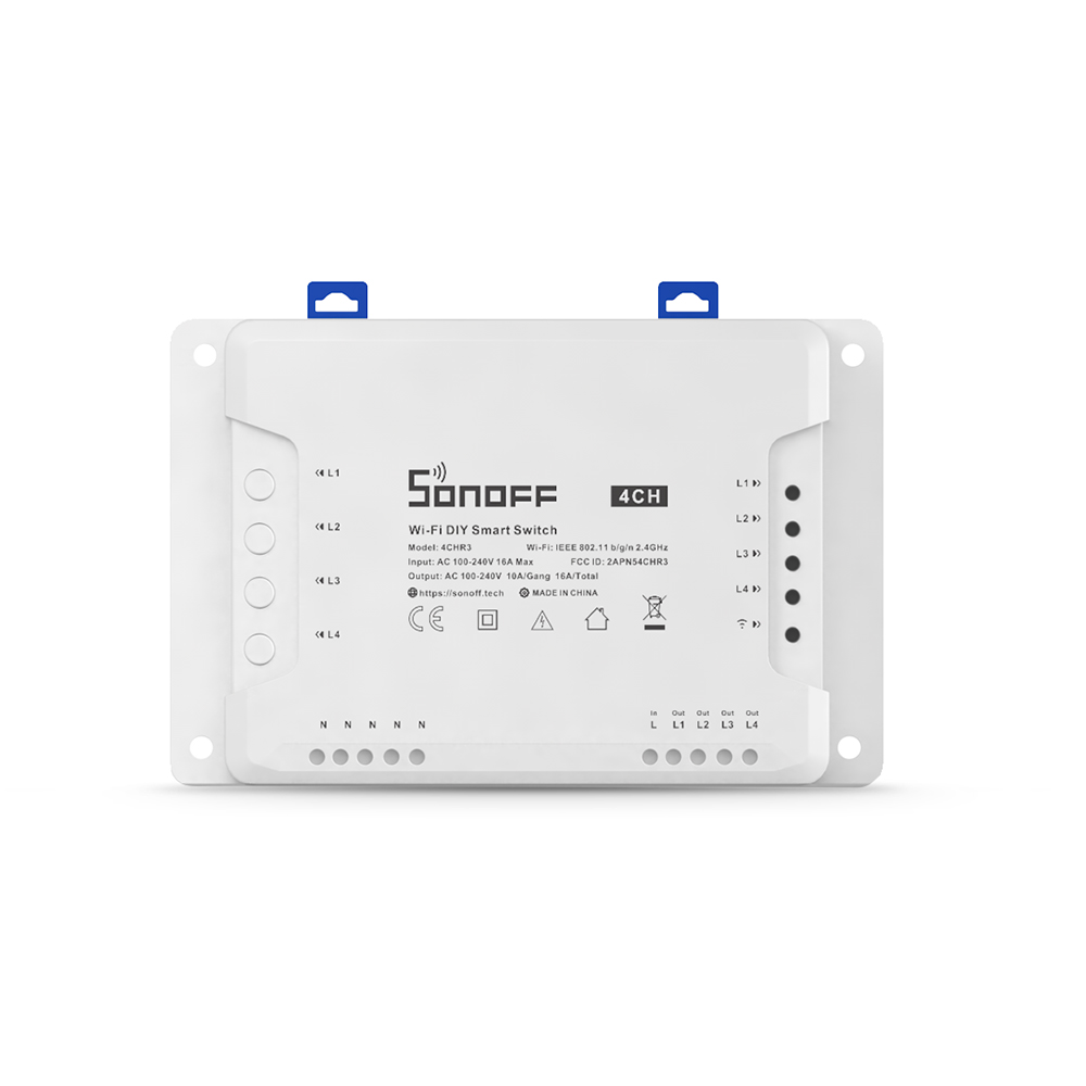 Itead 4CHR3 Беспроводной интеллектуальный коммутационный модуль 4 gang электронный Wi-Fi свет выключатель питания отлично работает с Amazon Alexa