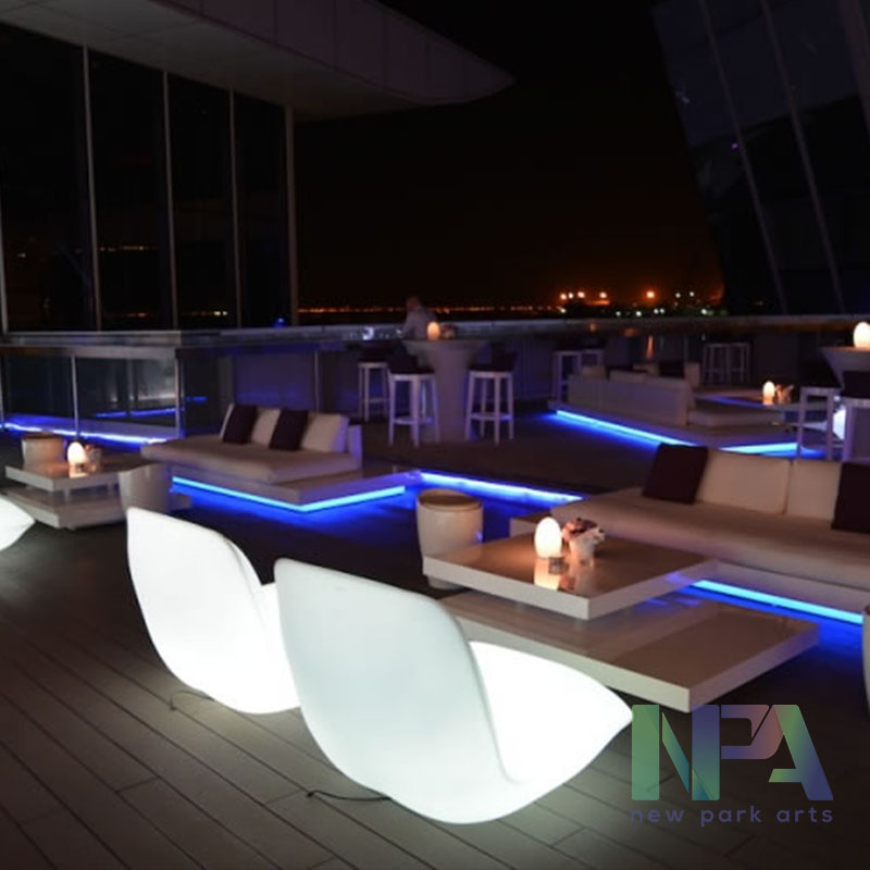NPA Urban Furniture View Exhibition LED PVC Bench Customizable