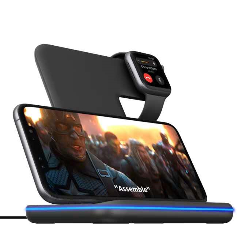 Беспроводное зарядное устройство Быстрая зарядка фантазия для Samsung Универсальные часы мобильный телефон гарнитура 3 в 1 Автомобильное Крепление Беспроводное зарядное устройство
